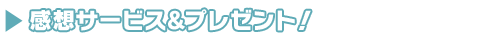 感想サービス&プレゼント!